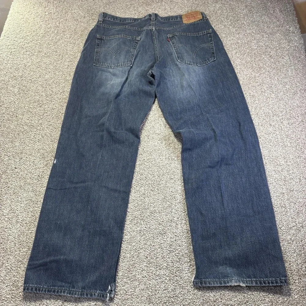 Levis 569 Jeans Mens 36x32 Blue Medium Wash Relaxed Straight Denim 005690675